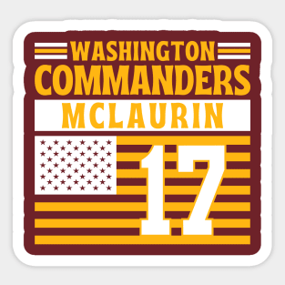 Washington Commanders McLaurin 17 American Flag Football Sticker